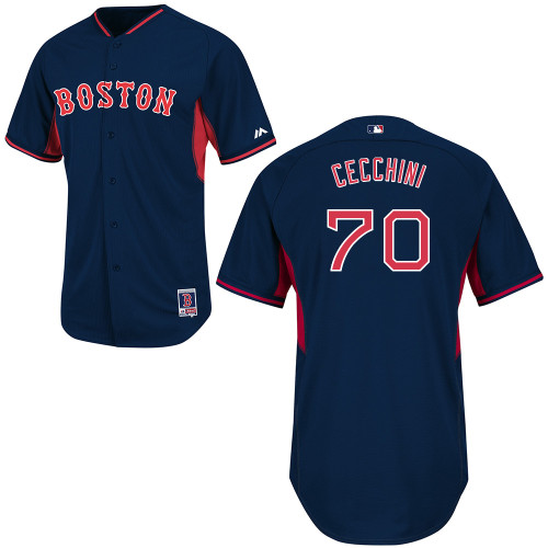 Garin Cecchini #70 mlb Jersey-Boston Red Sox Women's Authentic 2014 Road Cool Base BP Navy Baseball Jersey